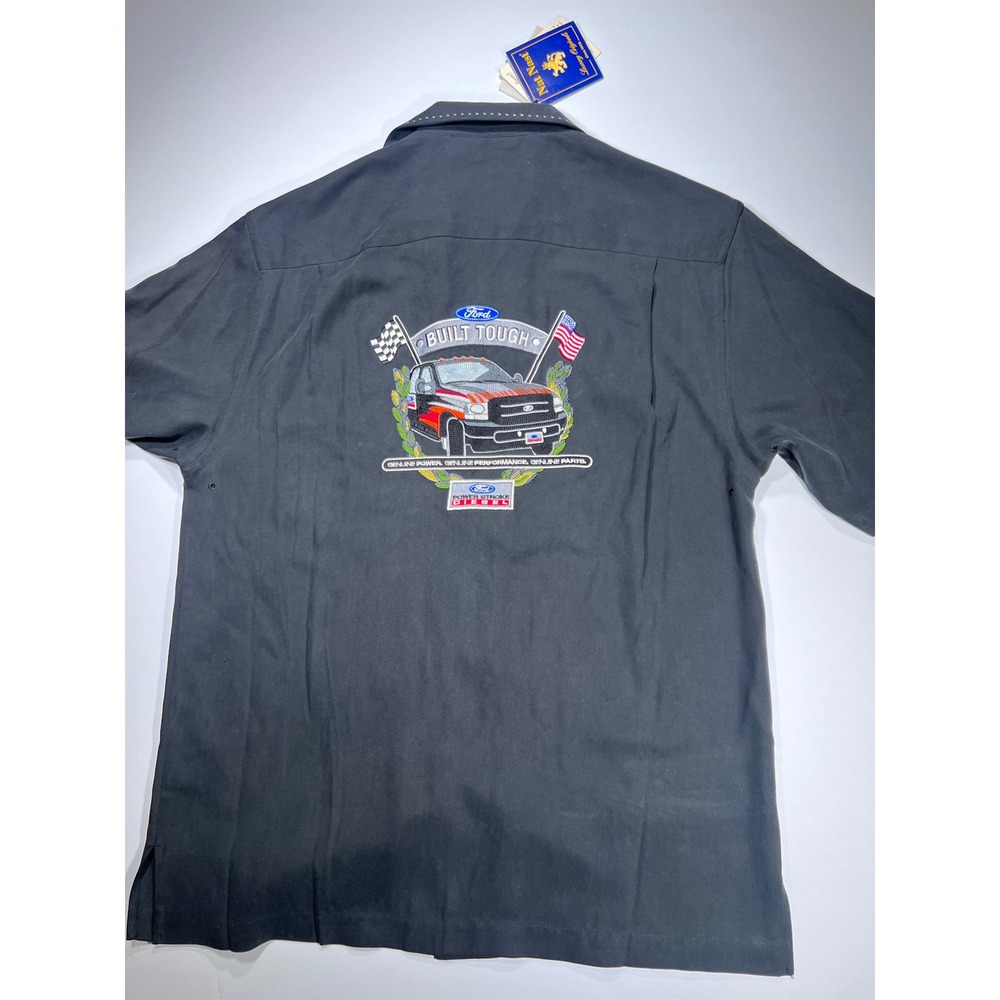 Nat Nast Ford Power Stroke Diesel Shirt Mens S Black Silk Embroidered Camp New - Picture 6 of 9